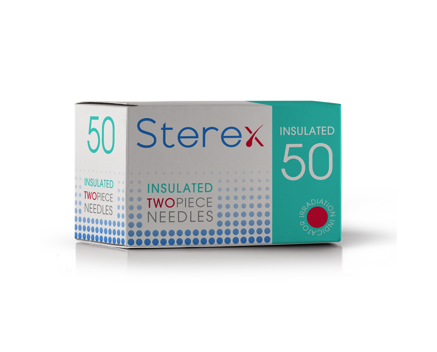 Sterex Insulated Two Piece Needle by Art of Electrolysis, a professional electrolysis needle for precise and safe permanent hair removal treatments.