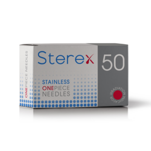 Sterex Stainless One Piece Needle by Art of Electrolysis, a professional electrolysis needle for precise permanent hair removal treatments.