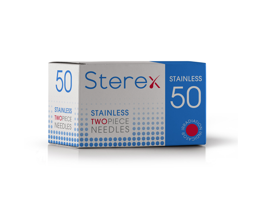 Sterex Stainless Two Piece Needle by Art of Electrolysis, a professional electrolysis needle for precise and safe permanent hair removal.